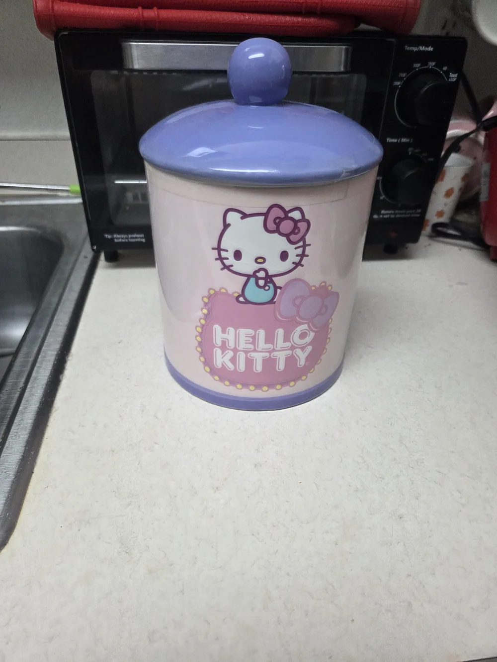 Hello Kitty Lavender & Pink Cookie Jar